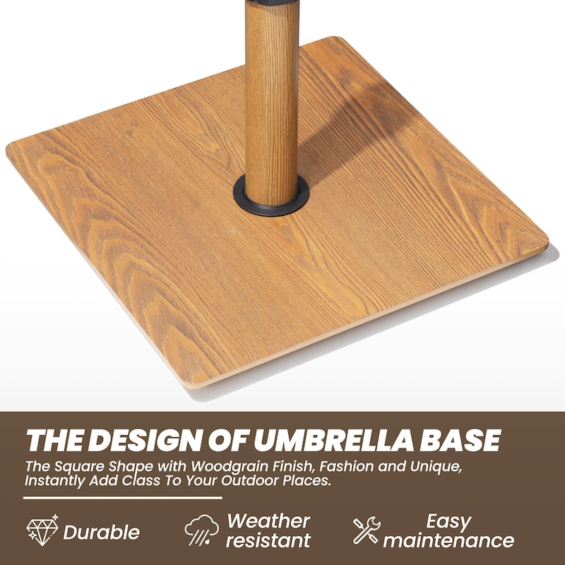 30lb Steel Umbrella Base Holder Square Weighted Stand for Outdoor Market Umbrella - 17.72" x 17.72"