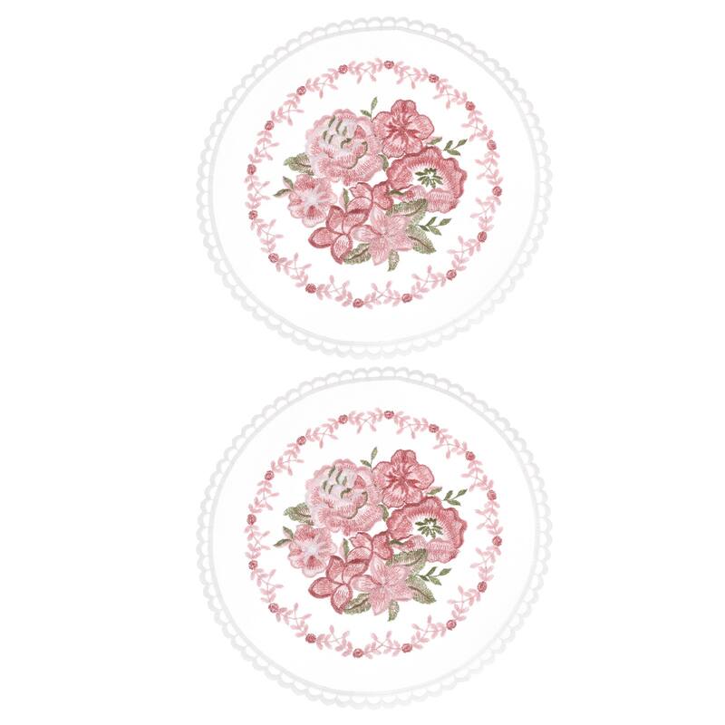 2 Pcs Retro Lace Placemats Crochet Cup Vase Table Mat