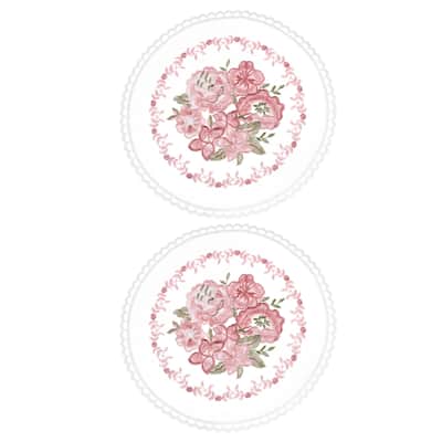 2 Pcs Retro Lace Placemats Crochet Cup Vase Table Mat