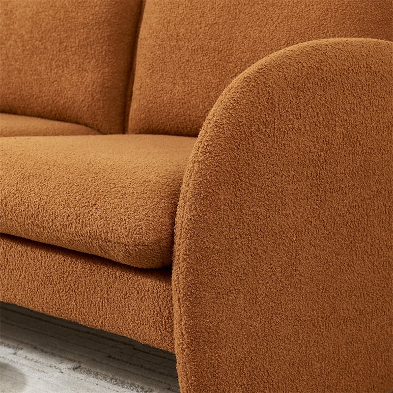 59" Sherpa Fabric Upholstered Sofa Small Couch for Living Room