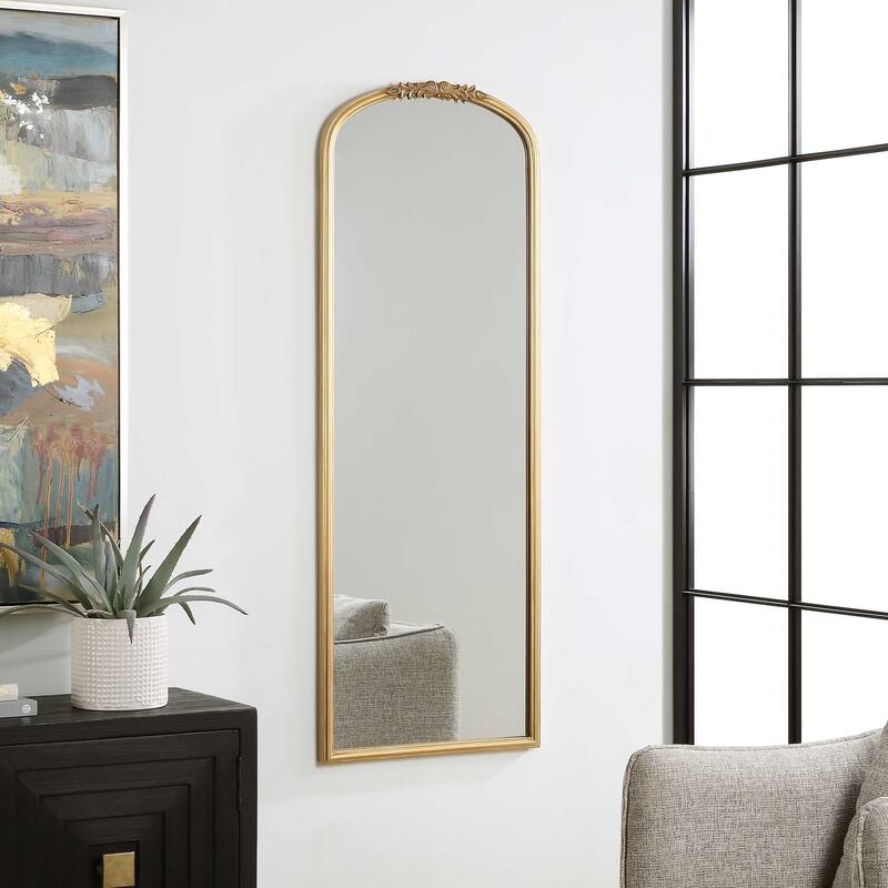 Silver Orchid Antique Gold Wood and Iron Arch Mirror