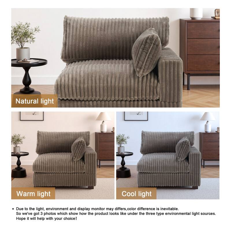 Cotton Flannel corner Sofa Armless Modular Sectional Sofa Seamless Combination