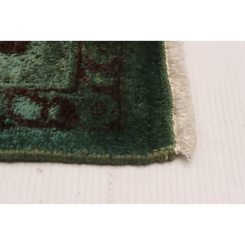 ECARPETGALLERY Hand-knotted Vibrance Green Wool Rug - 9'0 x 11'6