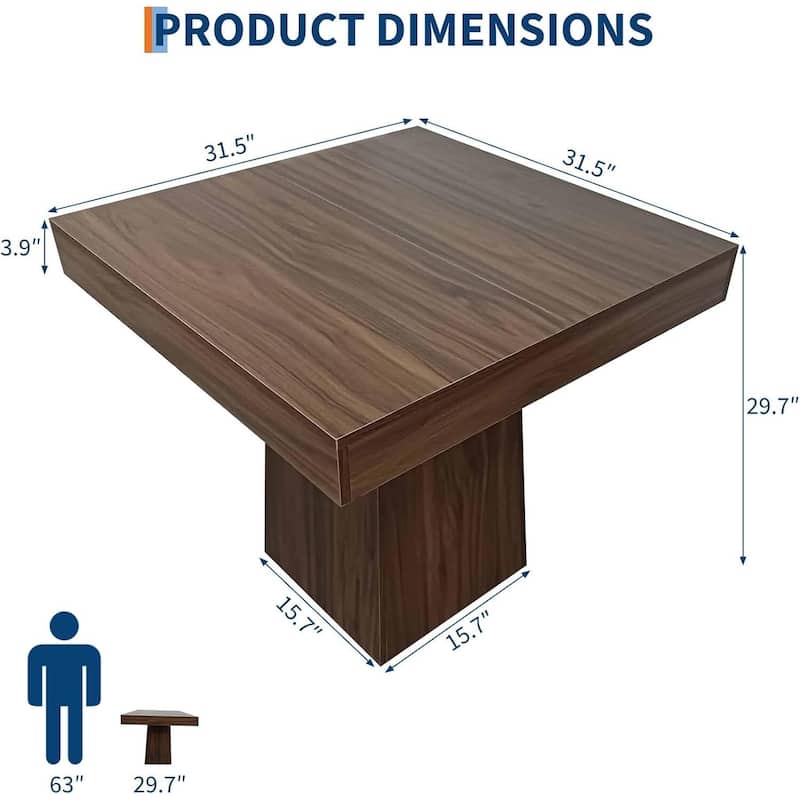 31.5" Kitchen Square Dining Table for Dining Room, Kitchen, Apartment Small Spaces (Only Table)