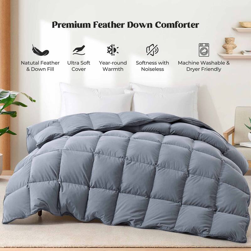 Year-round & Lightweight White Goose Down Duvet Insert Comforter