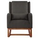 preview thumbnail 12 of 28, Nursery Rocking Chair High Back Armchair with Side Pocket Rubber Wood Legs and Pillow Flannel Chair for Living Room/Bedroom