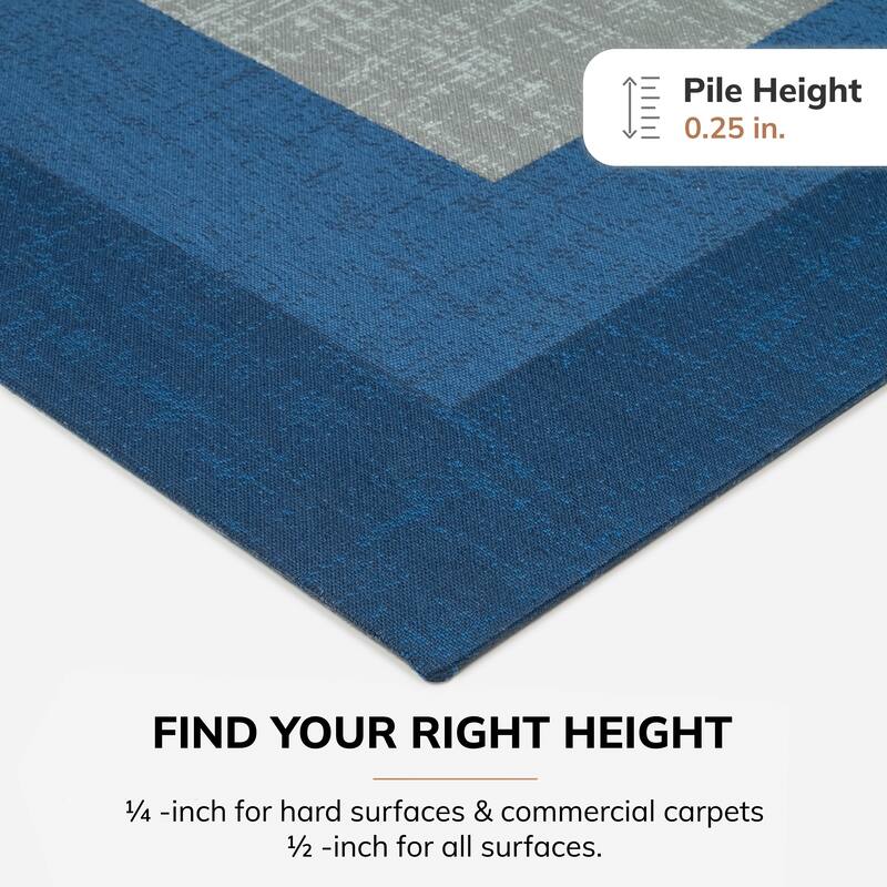 Jani 36"x48" Rug'd Chair Mat-Rug Style Office Chairmat for Carpet & Hard Floors| 0.25" Thick |Non-Slip, Foldable Desk Chair Mat