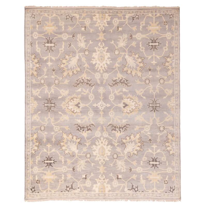 ECARPETGALLERY Hand-knotted Royal Oushak Light Grey Wool Rug - 8'3 x 9'11