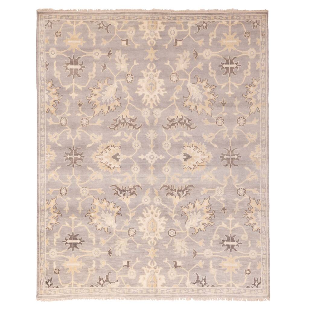 ECARPETGALLERY Hand-knotted Royal Oushak Light Grey Wool Rug - 8'3 x 9'11