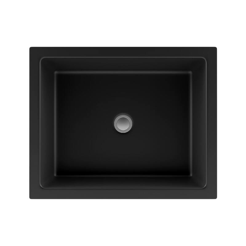 Lexicon Platinum V330 Quartz Composite Rectangle Vanity Sink - Galaxy Black - Black