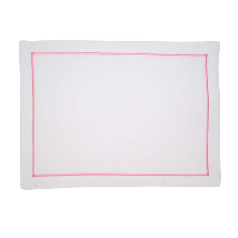 Embroidered Line Design Placemat (Set of 4) - 14"x20" - Pink