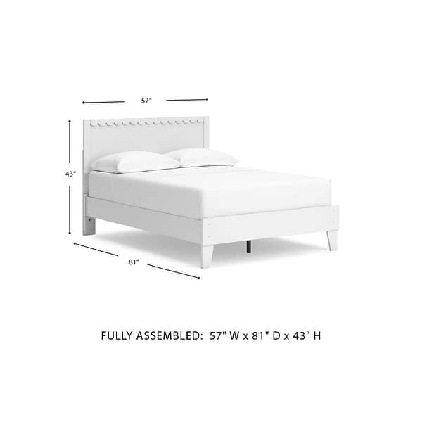 dimension image slide 1 of 2, Signature Design by Ashley Hallityn White Panel Platform Bed