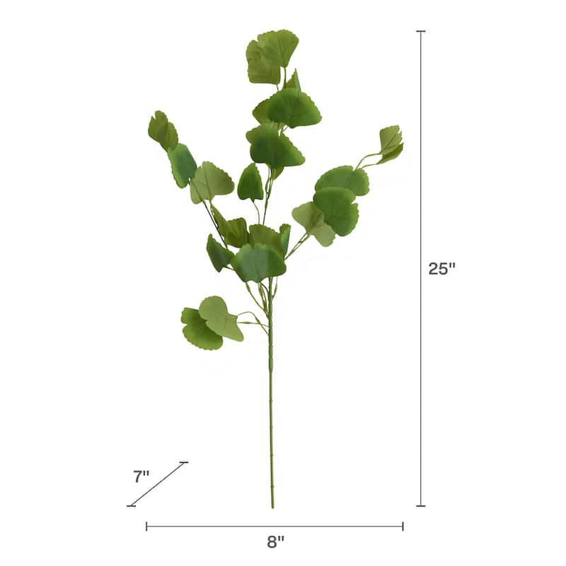 Elements Set of 6 Artificial Gingko Branch, 25 Inch - N/A