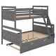 preview thumbnail 9 of 16, Twin over Full Bunk Bed with Ladder, Trundle, and Guardrails