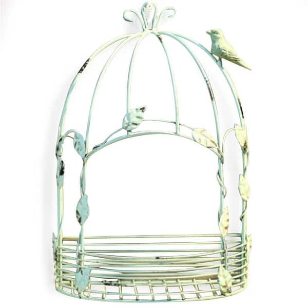 View of Wall-Mounted Bird Cage Shape Metal Wire Rack Shelf - Bed Bath & Beyond ...