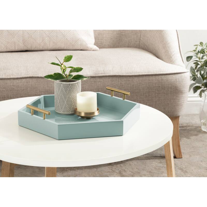 Kate and Laurel Lipton Hexagon Decorative Tray - 18x18