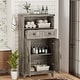 preview thumbnail 10 of 9, EROMMY Farmhouse Storage Cabinet with Doors and Adjustable Shelves, Small Freestanding Floor Cabinet , Narrow Organizer