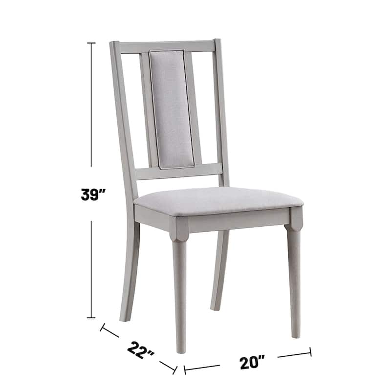 Set of 2 Upholstered Dining Chairs with Tapered Legs in Beige and Natural