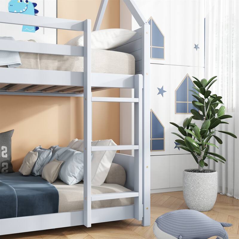Twin Over Twin House Floor Bunk Bed