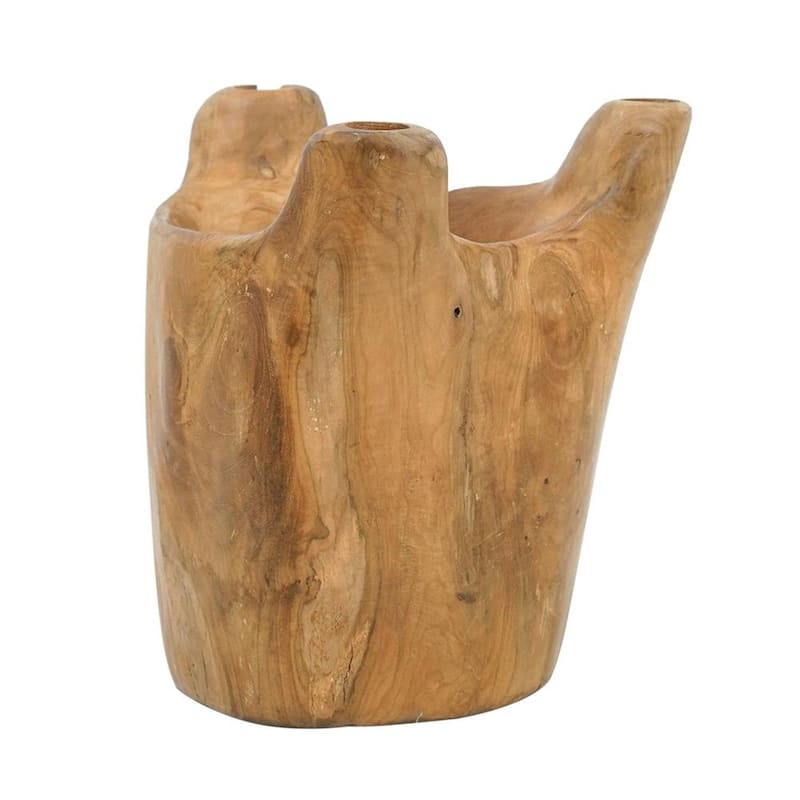 8" Natural Round Solid Wood Table Vase - 10.20