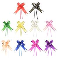 100Pcs 3.3inch Pull Bows Gift Wrapping Pull Bow Gold Thread Style
