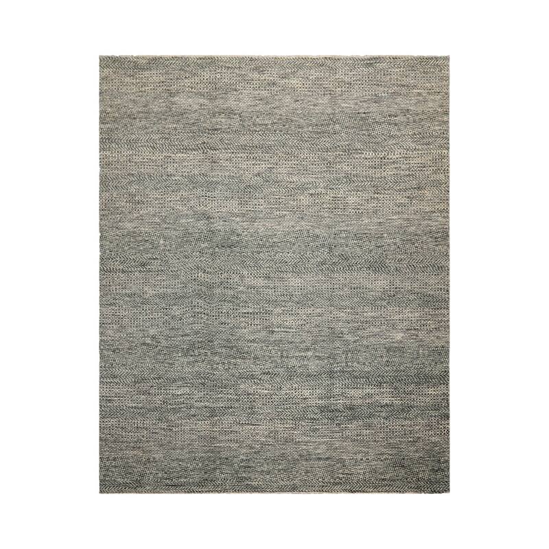 Ivory Contemporary Wool 8x10 Hand Knotted Geometric Style Area Rug - 8' 1'' x 10' 2''