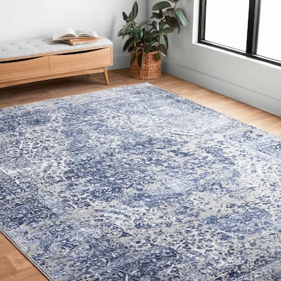 Alexander Home Mason Distressed Traditional Blue Persian Rug