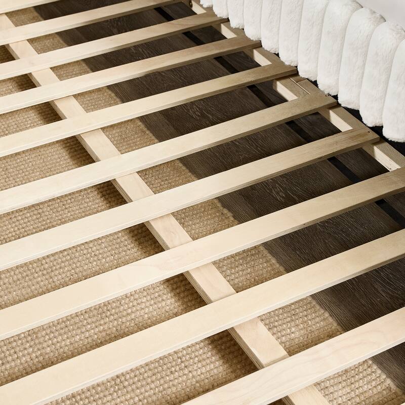 Twin Upholstered Daybed with Pull-Out Trundle, Modern Striped Corduroy Fabric Sofa Bed with Armrests, Space-Saving Sleeper