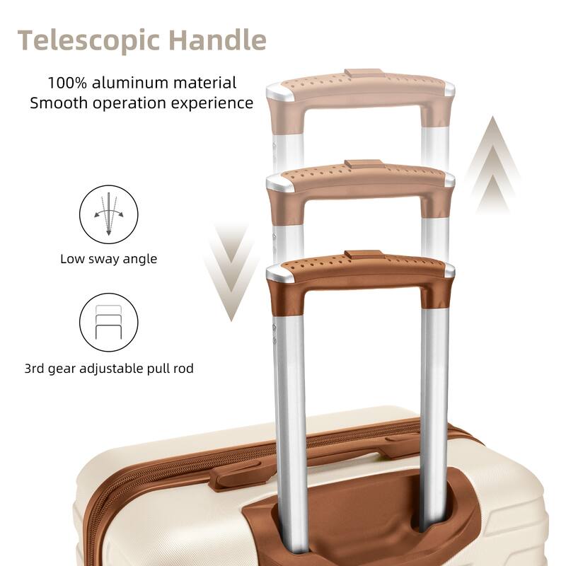 6-Piece, Luggage Sets, Hard-Shell Expandable Luggage with 2 makeup bags and Combination Lock, for Boarding Travel