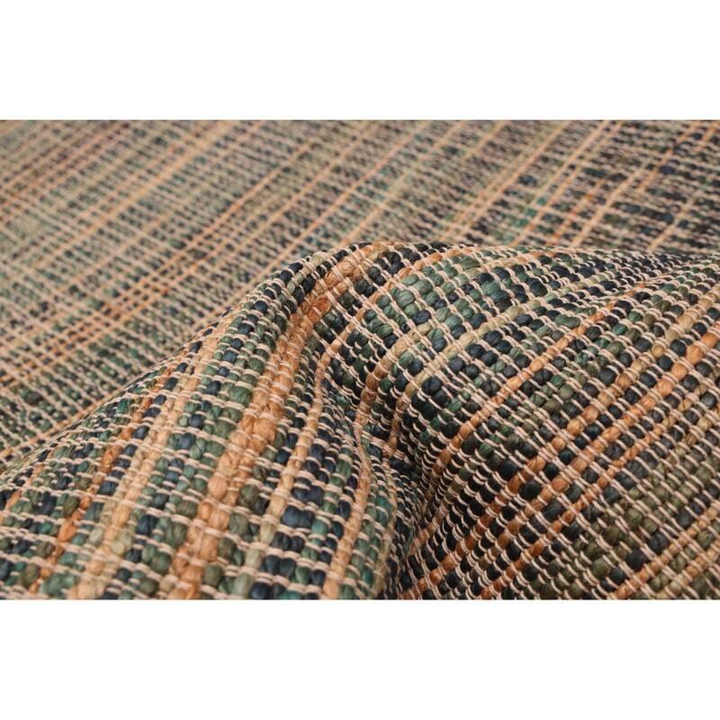 ECARPETGALLERY Flat-Weave Palas Denizli Teal Jute Kilim - 5'4 x 7'5