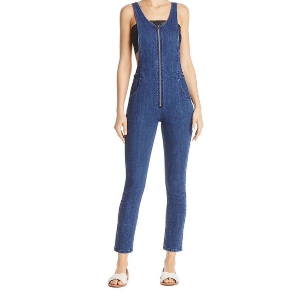 stretch denim jumpsuit womens