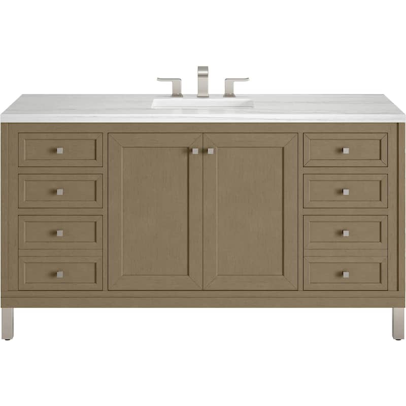 James Martin Vanities 503-V60S-3AF Chicago 60" Free Standing Single - Walnut Whisper