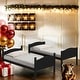 preview thumbnail 9 of 29, Modern Style Twin/Twin Bunk Bed with Arched Headboard and Angled Ladder Black