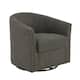 Modern Swivel Barrel Chair with Nailhead Trim