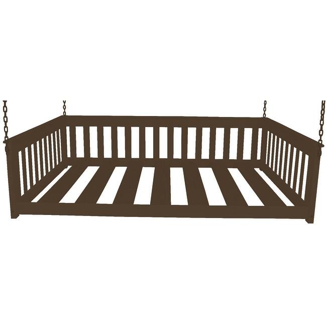 Pine Full Mission Hanging Daybed with Chain - Coffee