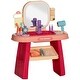 preview thumbnail 2 of 7, Qaba Kids Vanity Set with Mirror, LED Light, Music, 23 Accessories,Pink