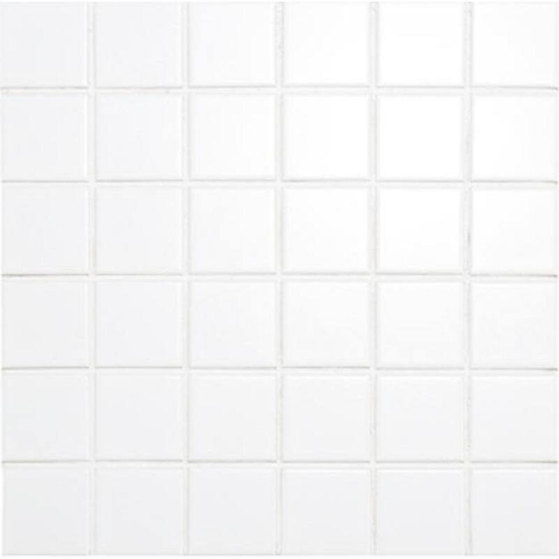 The Tile Life Cube 2x2 White Matte Porcelain Mosaic Floor, Wall & Backsplash Tile
