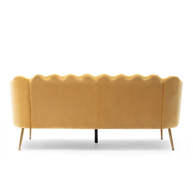 Reitz Glam Velvet Shell 3 Seater Sofa by Christopher Knight Home - 76.25" L x 29.25" W x 33.50" H