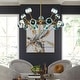 preview thumbnail 4 of 12, 15-Light Modern Large Sputnik Glass Chandelier Cluster Blue Glass Bubble Pendant Light for Dining Room - 40.2 in. W x 13.8 in. H
