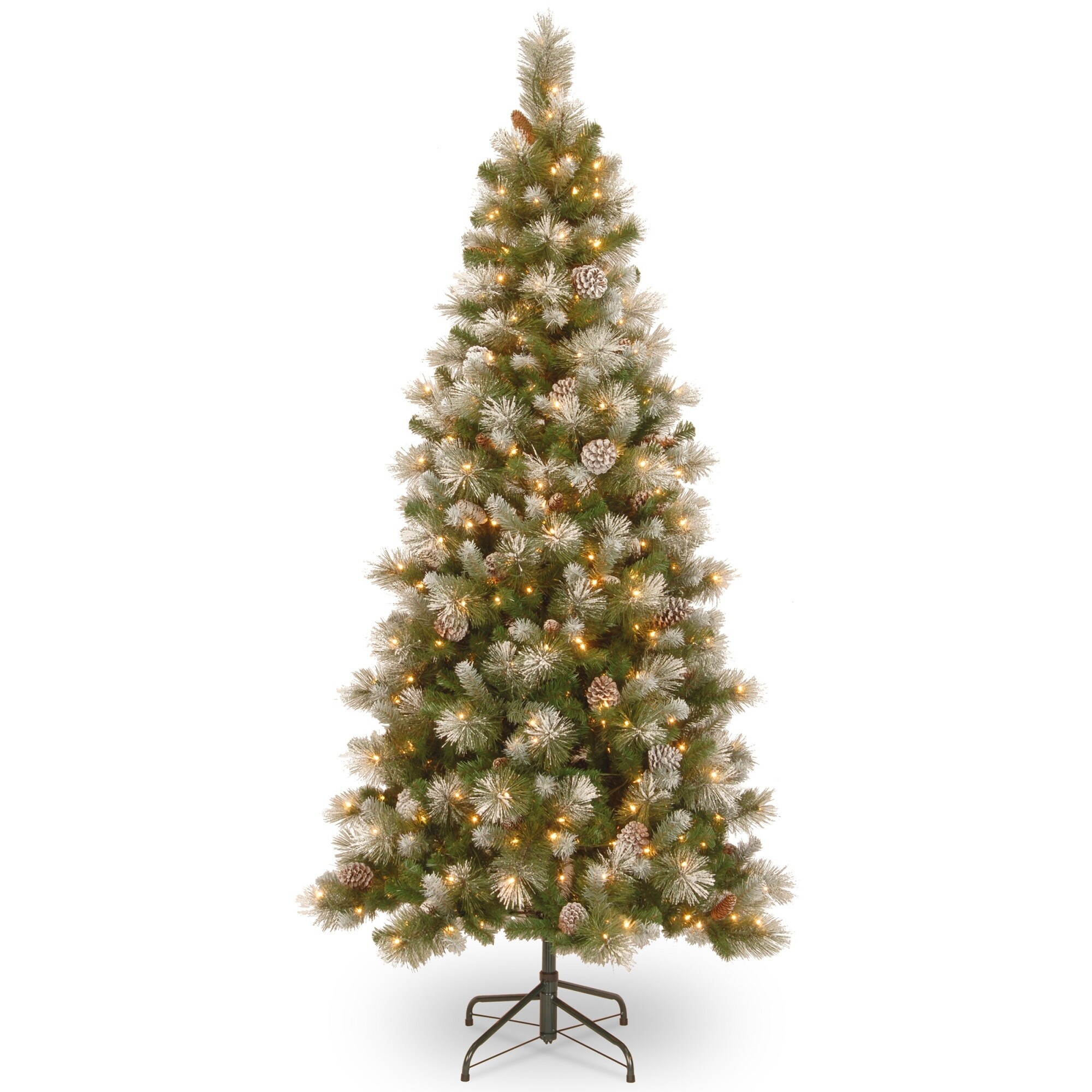 Shop 7 5 Pre Lit Snow Capped Mountain Slim Pine Artificial