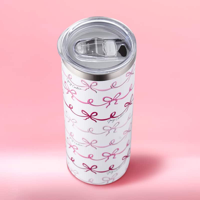 Juicy Couture Glam Slip Hydration Stainless Steel Tumbler with Straw Topper