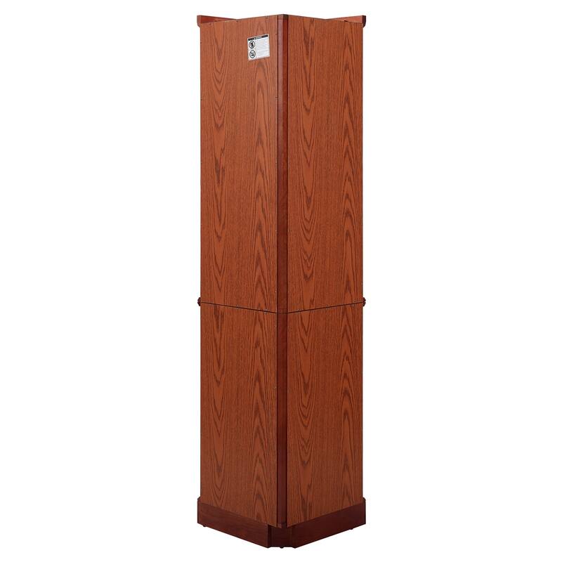 Corner Curio Cabinet with Lights, Floor Standing Display Cabinet, China Cabinet with Tempered Glass Shelves & Mirror Back