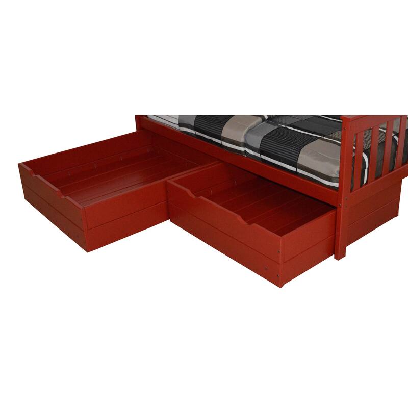 Pine 2 Piece Twin Drawers - Tractor Red