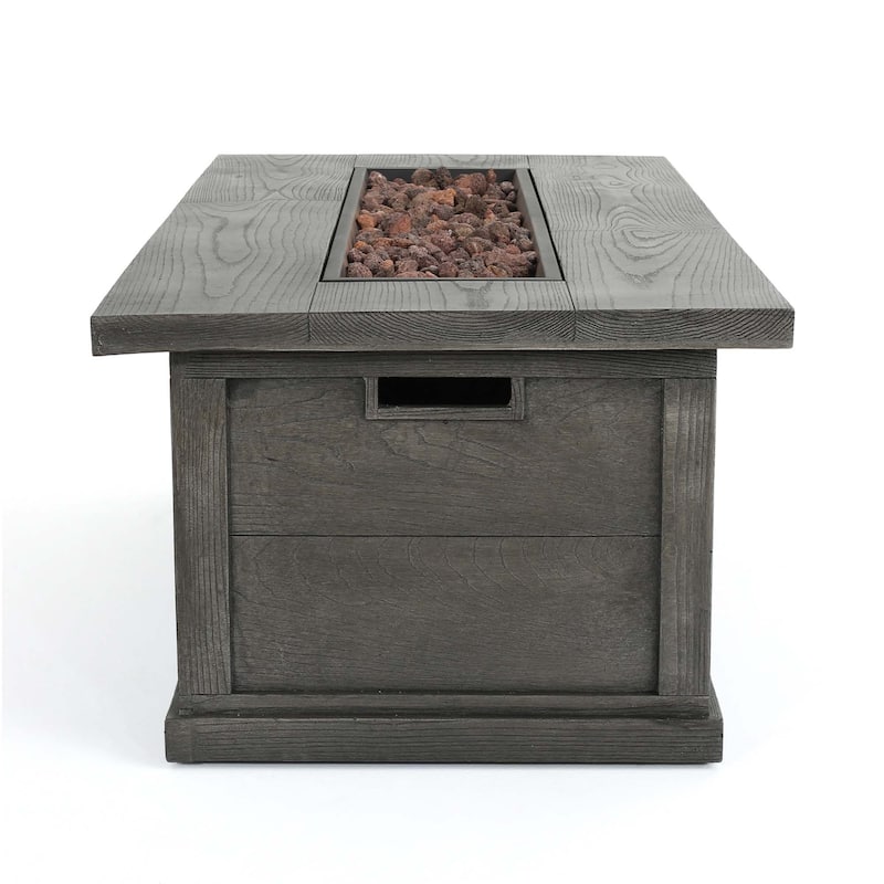 56 in. W x 26 in. D x 19 in. H Rectangle Metal Propane Burning Outdoor Fire Pit