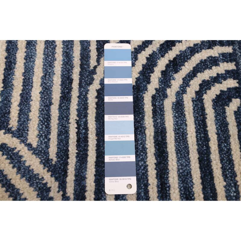 ECARPETGALLERY Hand-knotted Peshawar Ziegler Navy Wool Rug - 4'11 x 6'11