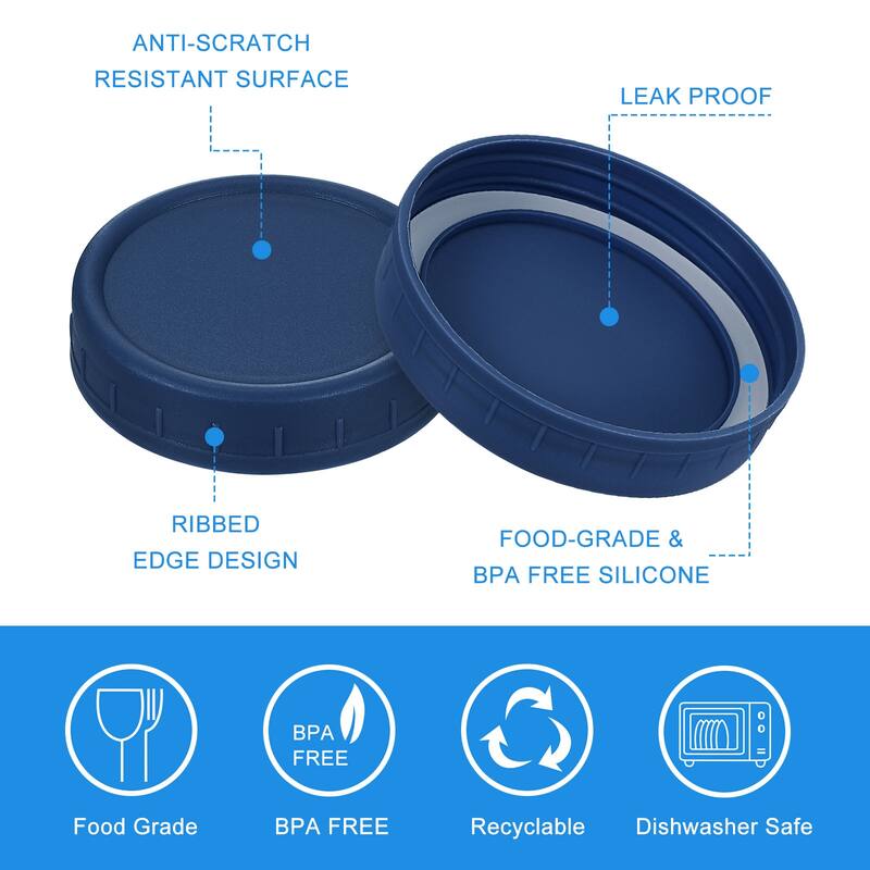 18Pcs Mason Jar Lid with Silicone Ring, 9 Regular Mouth&9 Wide Mouth