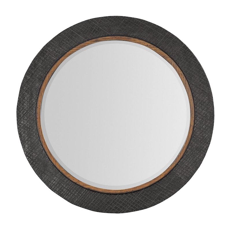 Big Sky Round Accent Mirror - Furrowed Bark Gray - 42"W x 2.5"L x 42"H - Furrowed Bark Gray
