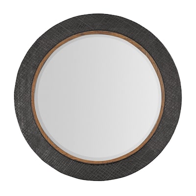 Big Sky Round Accent Mirror - Furrowed Bark Gray - 42"W x 2.5"L x 42"H