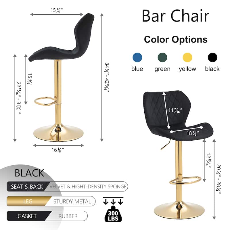 Adjustable Swivel Bar Stools Set Of 2