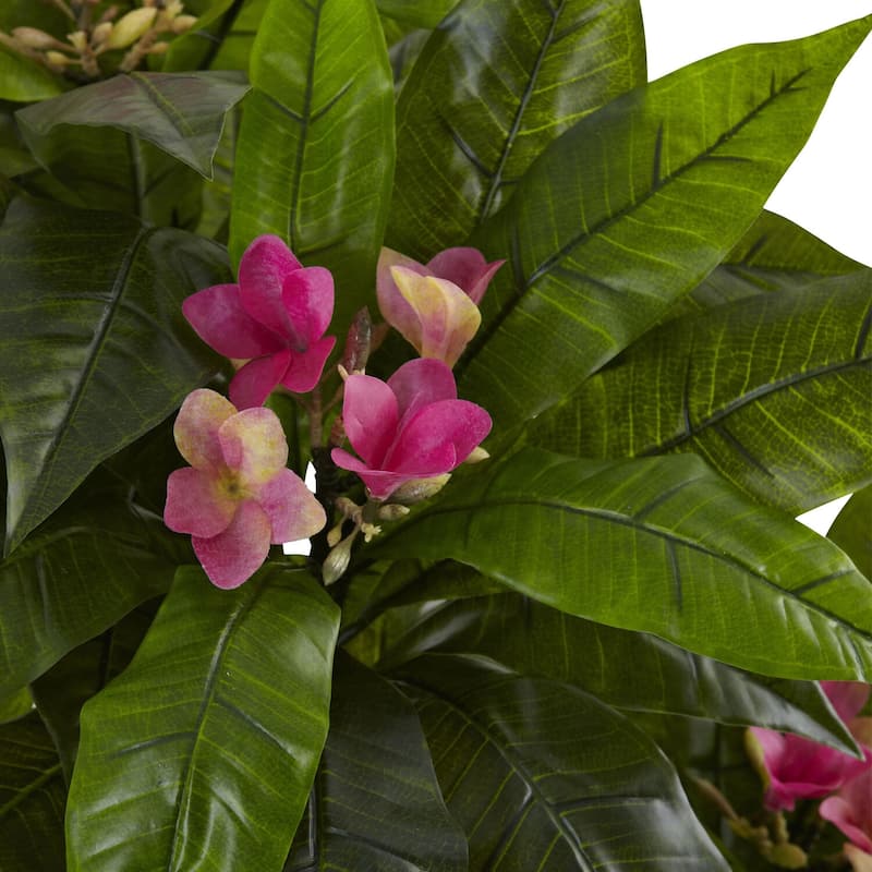 Plumeria Tree 5ft Indoor Outdoor Decor - UV Resistant Artificial Flower Plant 60 Inch Tall - 5ft.